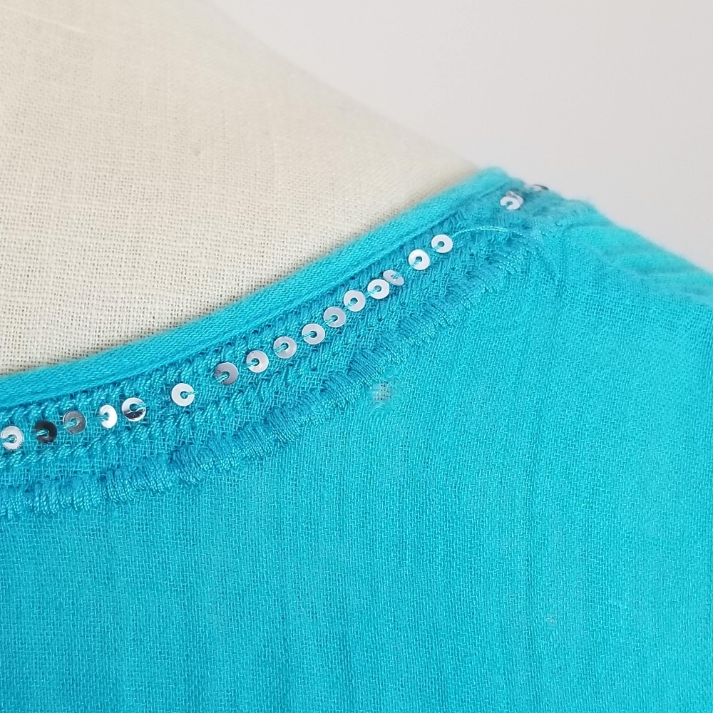 Turquoise Gauze Coco & Lolly Coverup - image 5